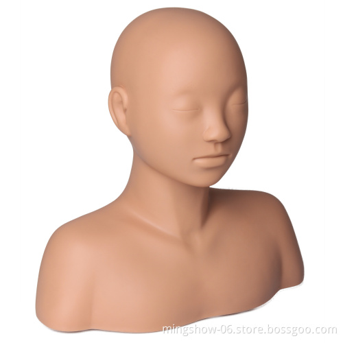 Wholesale soft Silicone Practice Mannequin Head  Massage Training Head with Shoulder